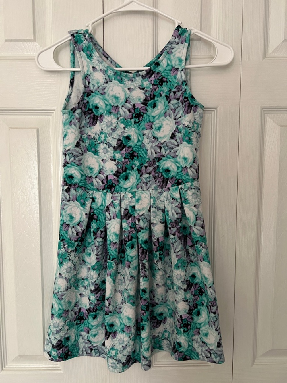 Jessica Simpson Girls Floral Tank Dress in Teal, Mint & Lavender